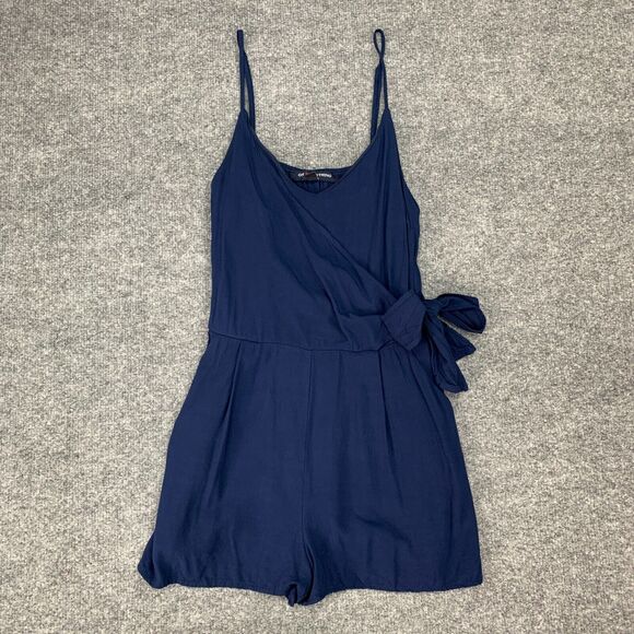 One Clothing Faux Wrap Romper Womens XS Extra Small Storm Waist Bow Playsuit - Picture 2 of 11